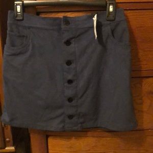 A suede button font mini skirt